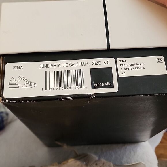 Dolce Vita Dune Metallic  Calf Hair size 8.5 sneakers NIB - Picture 9 of 9